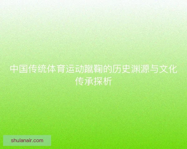 中国传统体育运动蹴鞠的历史渊源与文化传承探析